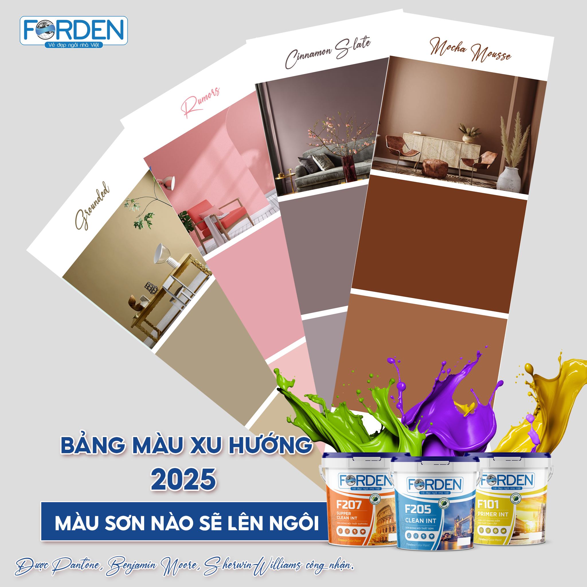 BẢNG MÀU XU HƯỚNG 2025 – MÀU SƠN NÀO SẼ LÊN NGÔI?
